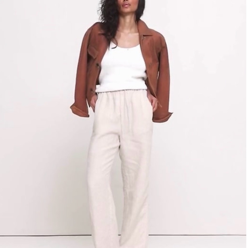Banana Republic The Getaway straight leg linen pants M